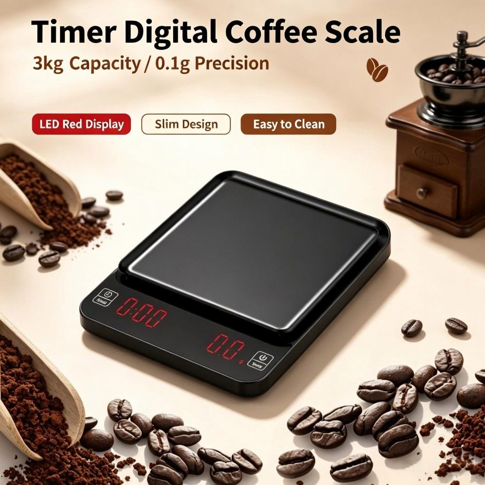 Electronics & Gadgets Starting With T - 3kg/0.1g High Precision Digital Coffee Scale,